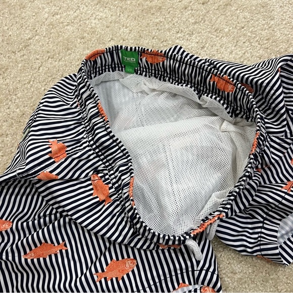 Ted Lapidus Printed Swim Trunks Swimwear Gold Fish Ocean Water Men’s Size Large - Picture 8 of 16